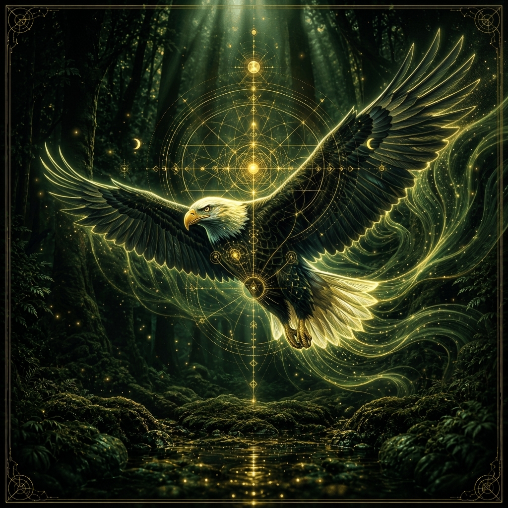 Illustration de l'aigle, animal totem amérindien sacré