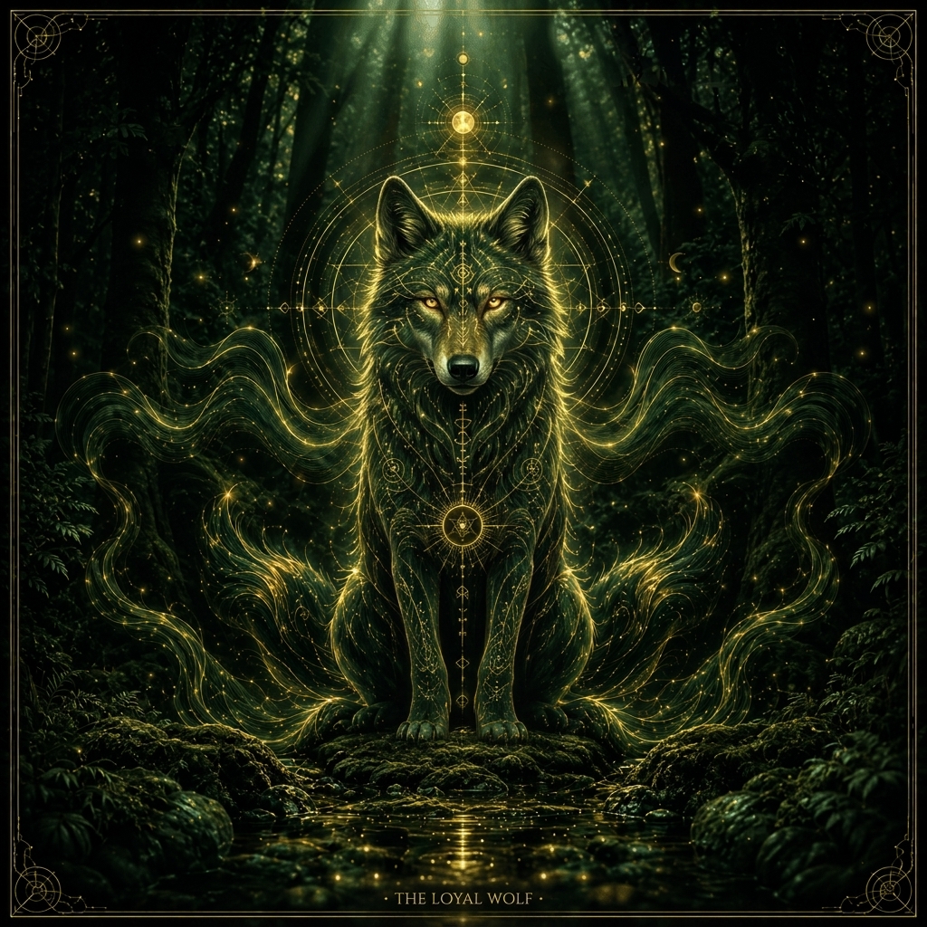 Illustration du loup, animal totem amérindien de la loyauté